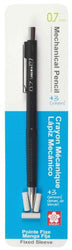 Sakura 50298 Mechanical Pencil Fixed Sleeve 0.7-mm with 3 Erasers, Black