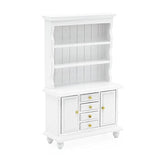 Odoria 1/12 Miniature Bookcase Hutch Cupboard Dollhouse Furniture Accessories, White