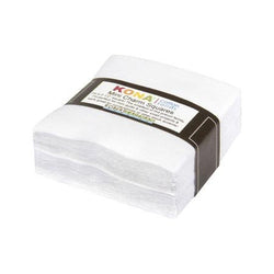 White Kona Solids Mini Charm Pack; 84 100% Cotton 2.5" Precut Fabric Quilt Squares