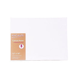 Mont Marte Canvas Panel (pack of 6), 12 X 16 inches, Canvas Panel Great for Students to Professional Artists