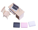 Taponukea Miniature Dollhouse Furniture and Accessories Laptop Computer Simulation Notebook and Office Table Chair Bottles for Dollhouse Accessories 1 12 Scale Miniatures Model Set