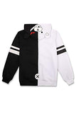 Monokuma Hoodie with Ears Black White Bear Jacket Pullover Sweatshirt Anime Cosplay Costume Outfit Unisex