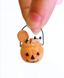 Halloween treats pumpkin bucket glowing in the dark miniature