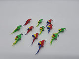 12 Pieces Miniature Macaw Parrot Animals clay Dollhouse Fairy Garden Mini Animals Artificial Animals Tiny Animals #22