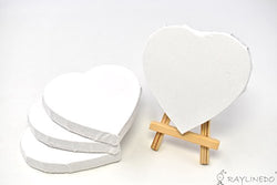 RayLineDo Set of 4pcs Mini Heart Shaped Artist Blank Canvas Frame 4inch ( 10cm ) Oil Water Painting