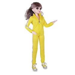 EVA BJD 1/3 SD Doll 22 inch Ball Jointed Dolls with Sportswear Hair Shoes and Makeup Yellow Fitness Girl Doll