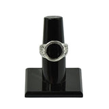 MonkeyJack Silver Brass 16/14mm Round Bezel Adjustable Flower Ring Blank Bases Setting for