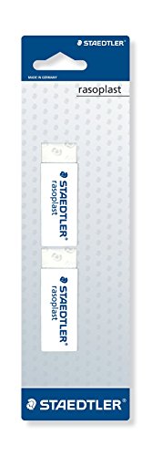 STAEDTLER Rasoplast Eraser 526 B2Bk2D Plastic Phthalate, Latex Free, 65 X 23 X 13 mm Pack Of 2 On