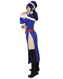 Cosplay.fm Women's Juvia Lockser Cosplay Costume Outfit Dress Cape Hat Belt (S) Blue