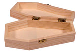 Creative Hobbies Pack of 6 - Small Unfinished Wood Funeral Coffins, 6 Inch Coffin Box, Fillable for Halloween Parties, Goth, Decoration, Small Pet Burials
