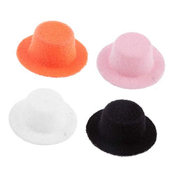 PULABO 4 Colors 4pcs hat hat Polyester 1/12 Scale Miniature for Dolls Dollhouse Decoration Excellent Quality and Creative Practical