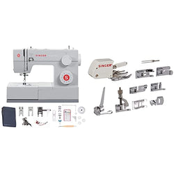 SINGER | 4423 Heavy Duty Sewing Machine & Beginners & Sewing Machine Accessory Kit, Including 9 Presser Feet, Twin Needle, and Case, Clear - Sewing Made Easy