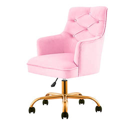XIZZI Cute Desk Chair,Computer Chair, Adjustable Swivel Home Office Chair, Office Chair with Wheels and Arms (Light Pink)