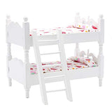 Aniwon Dollhouse Bunk Bed Wood 1:12 Handmade Fun Double Layer Dollhouse Furniture Miniature Twin Bed Dollhouse Supply
