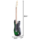 LAGRIMA Full Size 39 inch Electric Guitar Beginner Kit with 15w Amp, Tuner, Strings, Picks, Shoulder Strap, and Bag(39,Green)
