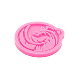 Shiny Glossy Round Circle Dragon Style Keychain Silicone Mold Epoxy Resin Casting Mold Craft Silicone Moulds for DIY Charms Jewelry Making