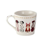 Coffee Mugs Set of 4 - Cute 13 oz Ceramic Porcelain Fun Coffee Tea Mug Cups - Dog Lovers Gifts for Women Men Kids - Animal Themed Kitchen Decor, Microwave & Dishwasher Safe (4pcs, Happy Dogs)
