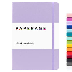 PAPERAGE Blank Journal Notebook, (Lavender), 160 Pages, Medium 5.7 inches x 8 inches - 100 GSM Thick Paper, Hardcover