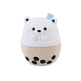 Avocatt Polar Bear Boba Plushie - 10 Inches Ice Bubble Milk Tea Asian Comfort Food Soft Plush Toy Stuffed Animal - Kawaii Cute Japanese Anime Style Gift