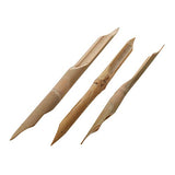 COMIART 3 Pcs Double Head Hard Strong Bamboo Reed Pens Pottery Ceramic Shaping Tools Polymer Clay Tool