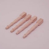 BARMI 4Pcs 1/12 Doll House Wooden Miniature Table Chair Bed Legs Furniture Accessory,Perfect DIY Dollhouse Toy Gift Set A