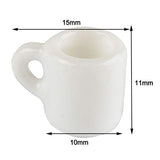 NWFashion 10PCS Miniature White Cup for Scale Dollhouse Kitchen Room Scenery