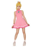 Miccostumes Women's Princess Peach Tennis Dress Cosplay Costume with Crown (S)