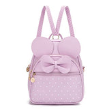 Girls Mini Backpack Bowknot Polka Dot Cute Small Daypacks Convertible Shoulder Bag Purse for Women