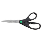 Westcott 15179 KleenEarth 8" Straight Recycled Stainless Steel Scissors, Black, 2 Pack