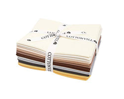 COTTONVILL 30COUNT Cotton Solid Quilting Fabric (Quarter Bundle, 99-Desert)