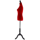 SSLine Red Female Dress Form Mannequin Torso Manikin Women Clothing Form Dress Display Model Half-Body Mannequin with Stand Base