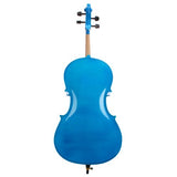 Full Size 4/4 Cello,Handmade Varnish Solid Wood Cello Kit with Bag, Bow, Rosin for Adults Student Beginners Amateurs. (Blue)
