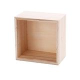 (8 Pack) 4" x 4" Rustic Wooden Boxes - Unfinished Wooden Box for Crafts, Home Decoration, and Centerpiece Boxes for Table