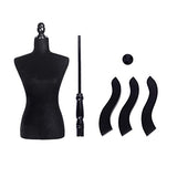 Women Mannequin, Half-Length Foam & Brushed Fabric Female Dress Form Mannequin Body with Black Tripod Stand for Clothing Display