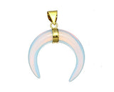 jennysun2010 Natural Opalite Gemstones Crescent Moon Pendant Charm Beads Healing 1 Piece per Bag