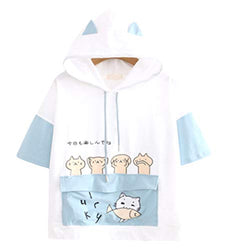 CRB Fashion Womens Teens Animal Anime Cosplay Bunny Cat Dog Bear Cartoon Sweatshirt TShirt Shirt Hoodie Hoody Top (LB SS)