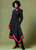 Vogue V1649E5 Women's Fitted Asymmetrical Coat Sewing Patterns, Sizes 14-22