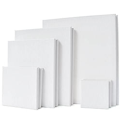 Canvas Set - Canvas for Painting - Canvas Frame Stretcher Frame - Blank Canvas Panels in Different Sizes - Suitable for Artists, Amateurs, Beginners and Children (10-Piece Set)