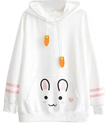 Cosplay Ladies Anime Bunny Emo Rabbit Hoodie Ears Costume Raccoon Teddy Panda Emo Bear T Shirt Top Shirt (Bunny Ears Hoodie)
