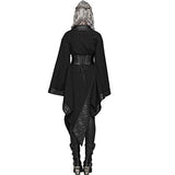 Punk Rave Women's Dark Gothic Punk Asymmetric Cosplay Lolita Kimono Robe Dress (Small) Black