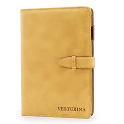 VESTURINA Premium Texture Hard Cover Notebook 200 Pages, Exquisite Notebook for Journals and Random Notes (light brown)