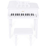 Best Choice Products Kids Classic Wood 30-Key Mini Grand Piano Musical Instrument Toy w/ Bench, Sheet Music Rack - White