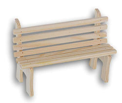 Multicraft Park Bench Miniature Wood for Dollhouses, Displays, Crafting, & DIY - 5.25 Inches Long