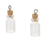 Darice 2 Piece Glass Bottle Charm with Cork Stopper, 22 mm