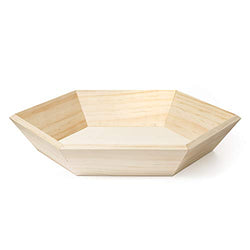 Darice 30052989 Unfinished Hexagon, 14 Inches Wood Tray Natural