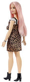 Barbie Fashionistas Doll, Curvy with Long Pink Hair, Wearing Animal Print Dress and Accessories, for 3 to 7 Year Olds