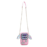 Kawaii purse game over shaped crossbody shoulder Messenger bag （pink）