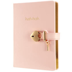 Heart Shaped Lock Journal, Lock Diary for Girls with Key, Vegan Leather Cover, Cute Locking Secret Notebook for Teens, 5.3x7.3",320p Victoria's Journals Secret Diary, College-ruled (Pastel Pink)