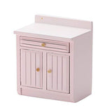 yuye-xthriv 1/12 Cabinet Counter Sink Counter Model Mini Doll House Kitchen Play Cabinets Cooking Table Sink Counter Model Toy C