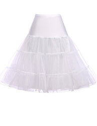 1950's Tulle Lolita Petticoat Crinoline for Swing Dresses (L,White)